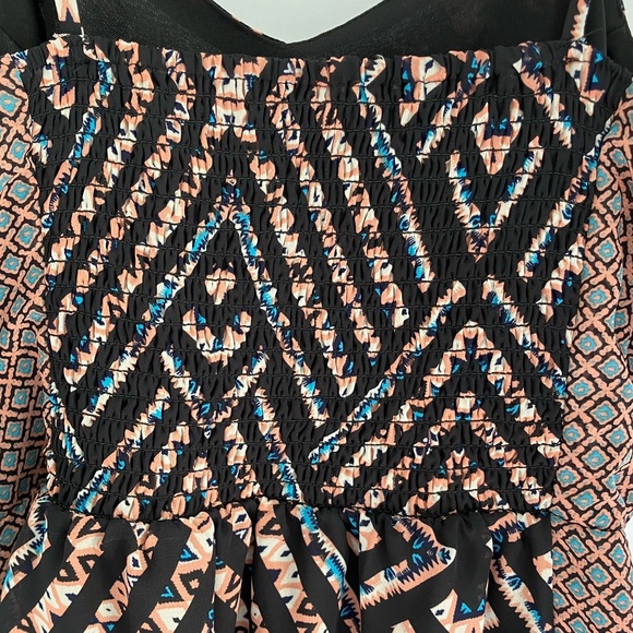 Xhilaration Women’s Dress, Size M, Spaghetti Straps, Aztec Print, Beige/Black - Picture 4 of 5